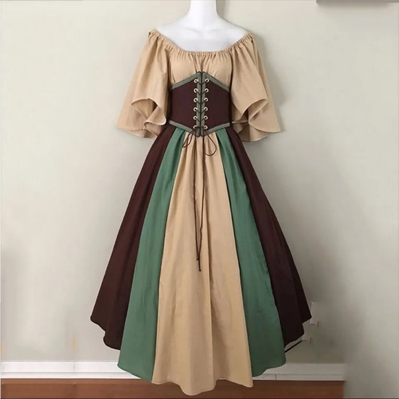 Womens Renaissance Medieval Victorian Fancy Dress Gothic Cosplay Vintage Costume - Picture 6 of 16